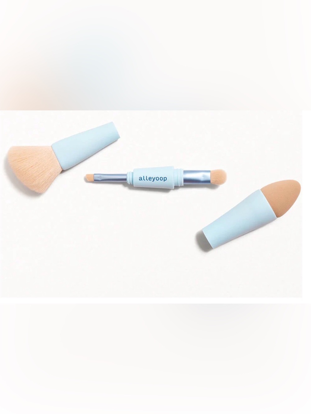 NIB Alleyoop Multi-Tasker 4-in-1 Makeup Brush - Blue - Picture 2 of 15